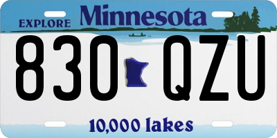 MN license plate 830QZU
