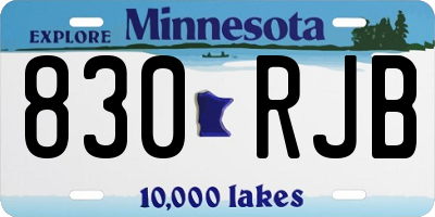 MN license plate 830RJB