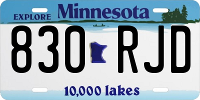 MN license plate 830RJD
