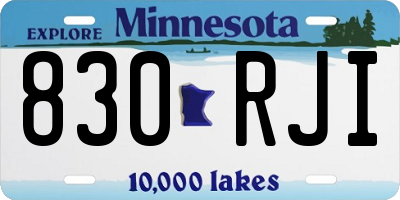 MN license plate 830RJI