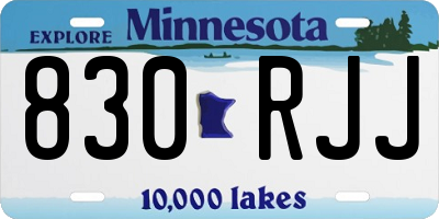 MN license plate 830RJJ
