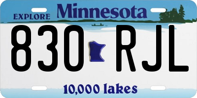 MN license plate 830RJL
