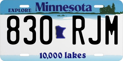 MN license plate 830RJM