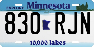 MN license plate 830RJN