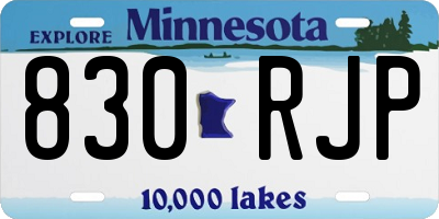 MN license plate 830RJP