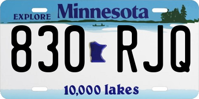 MN license plate 830RJQ