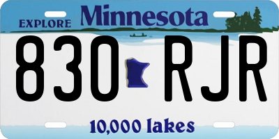 MN license plate 830RJR