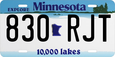 MN license plate 830RJT