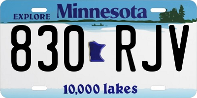 MN license plate 830RJV