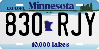 MN license plate 830RJY