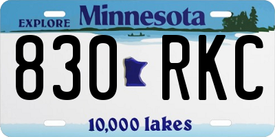 MN license plate 830RKC