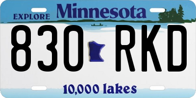 MN license plate 830RKD