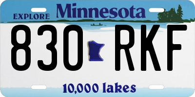 MN license plate 830RKF