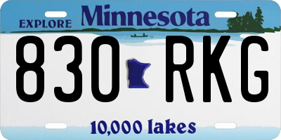 MN license plate 830RKG