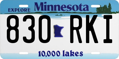 MN license plate 830RKI