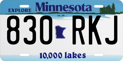 MN license plate 830RKJ