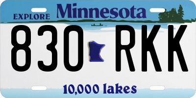 MN license plate 830RKK