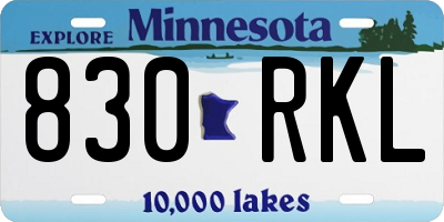 MN license plate 830RKL