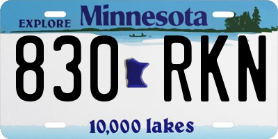MN license plate 830RKN