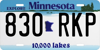 MN license plate 830RKP