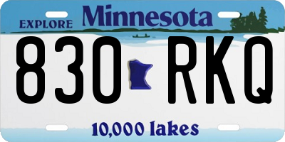 MN license plate 830RKQ