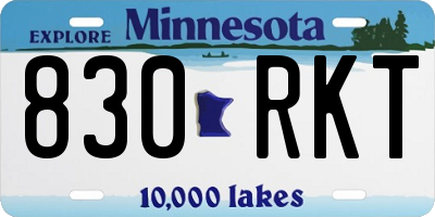 MN license plate 830RKT