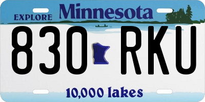 MN license plate 830RKU