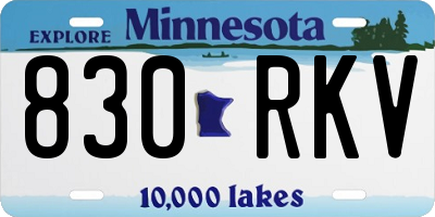 MN license plate 830RKV