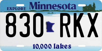 MN license plate 830RKX