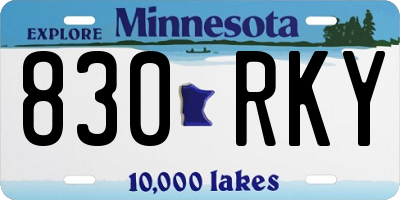 MN license plate 830RKY