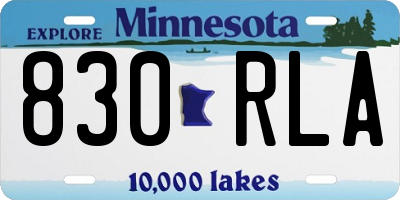 MN license plate 830RLA
