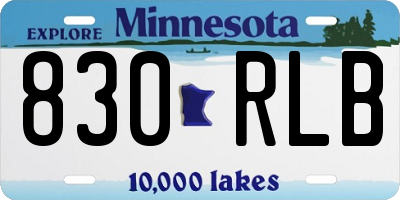 MN license plate 830RLB