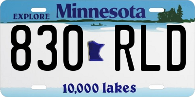 MN license plate 830RLD