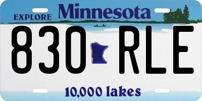 MN license plate 830RLE