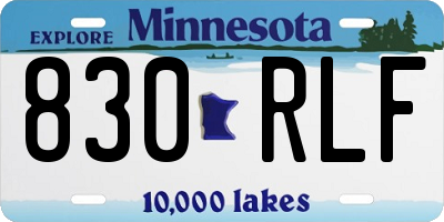MN license plate 830RLF