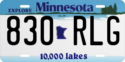MN license plate 830RLG
