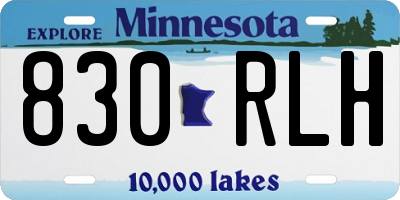 MN license plate 830RLH