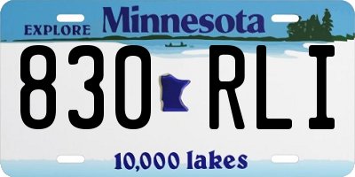 MN license plate 830RLI