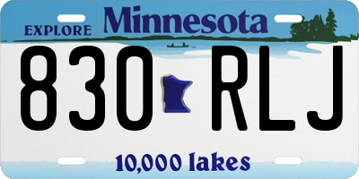 MN license plate 830RLJ