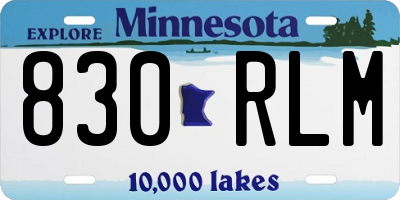 MN license plate 830RLM
