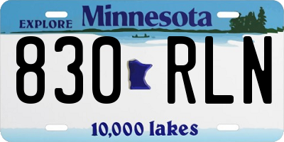 MN license plate 830RLN