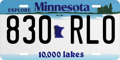 MN license plate 830RLO