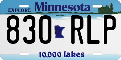 MN license plate 830RLP