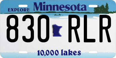 MN license plate 830RLR