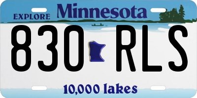 MN license plate 830RLS