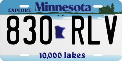 MN license plate 830RLV