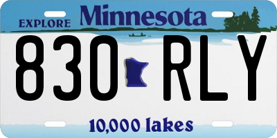 MN license plate 830RLY