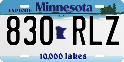 MN license plate 830RLZ