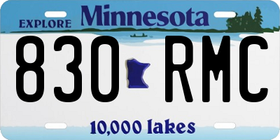 MN license plate 830RMC