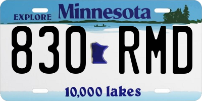 MN license plate 830RMD
